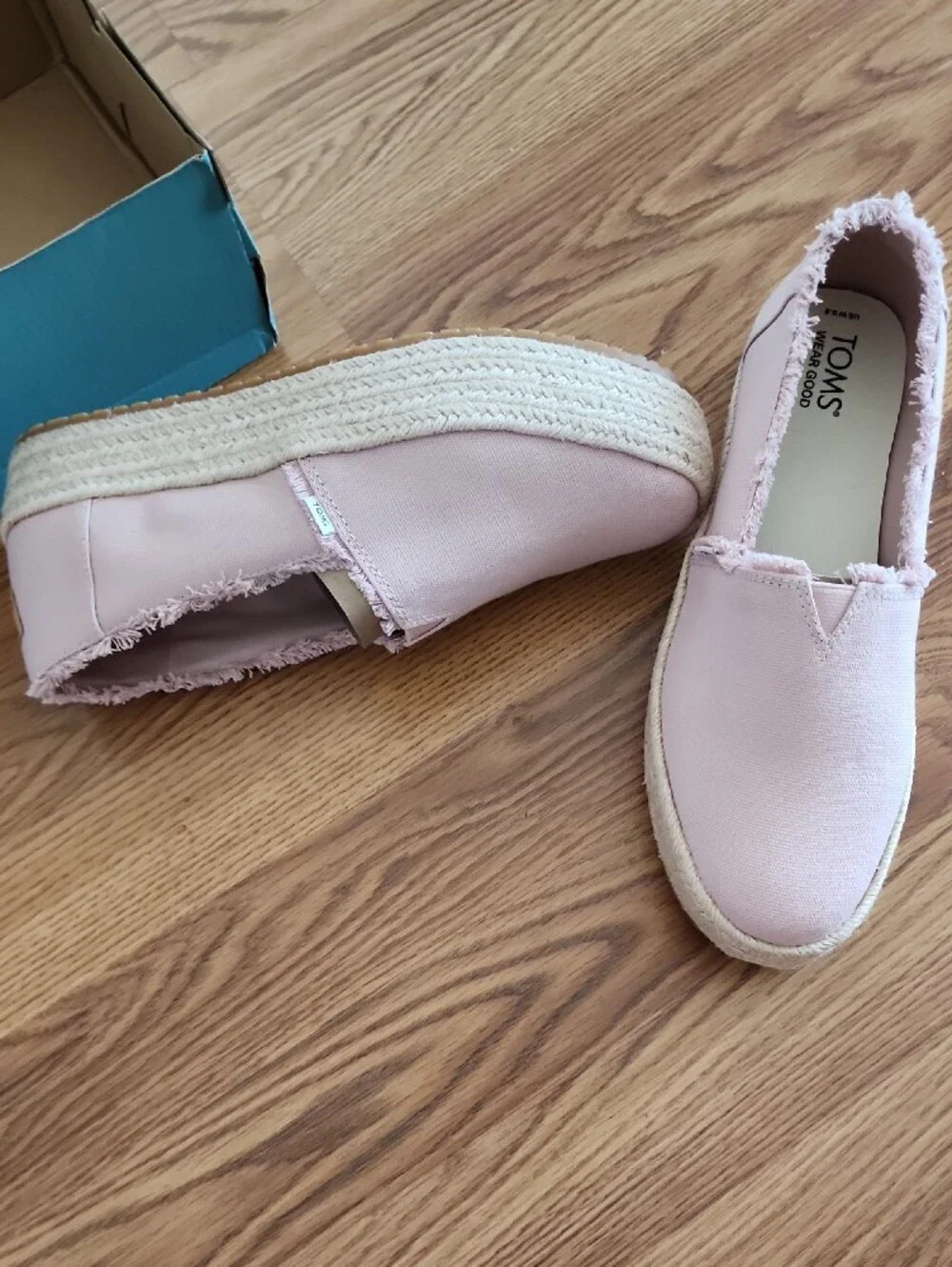 Toms Pink Platform Espadrille Slip-On Sneakers